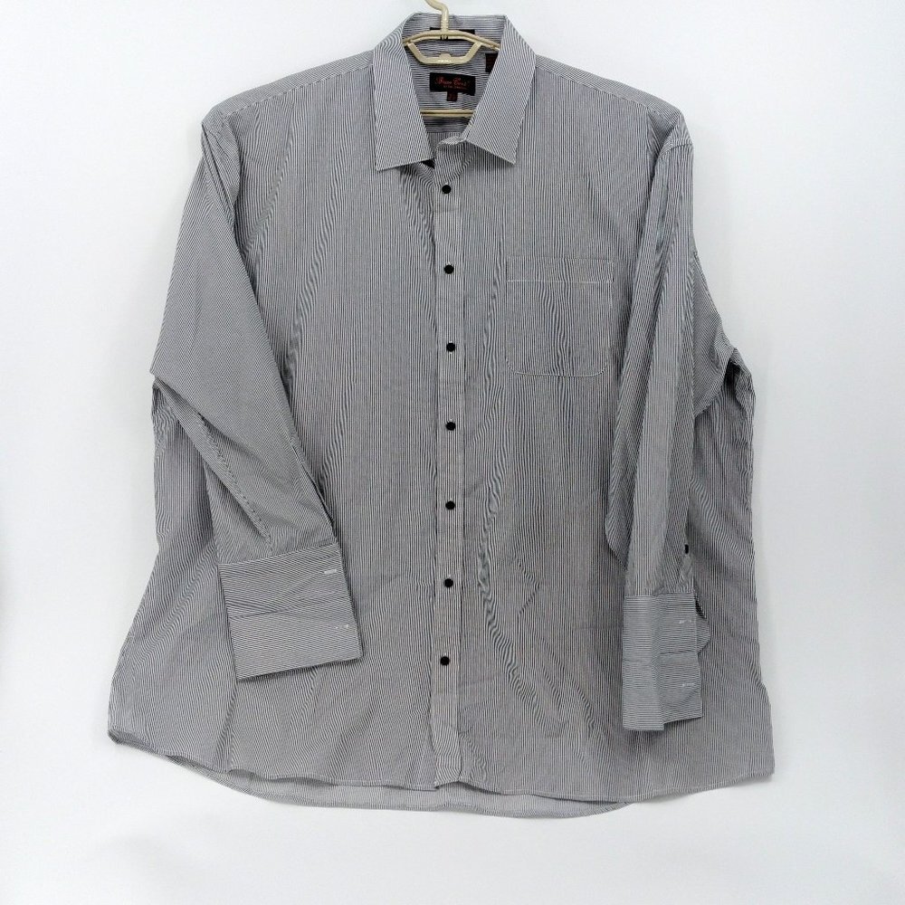Bruno Conte Striped Button-Down French Cuffs Dress Shirt 36/37